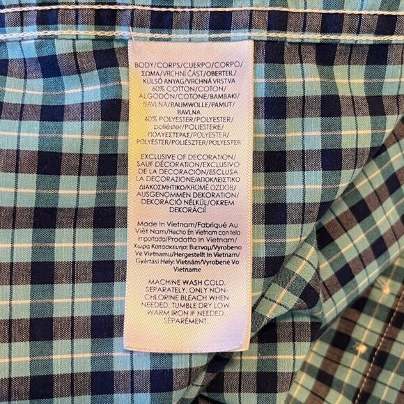 Chaps Men's Button Down Shirt Checked Short Sleeve Preppy Academia Grandpa XL - Picture 5 of 5